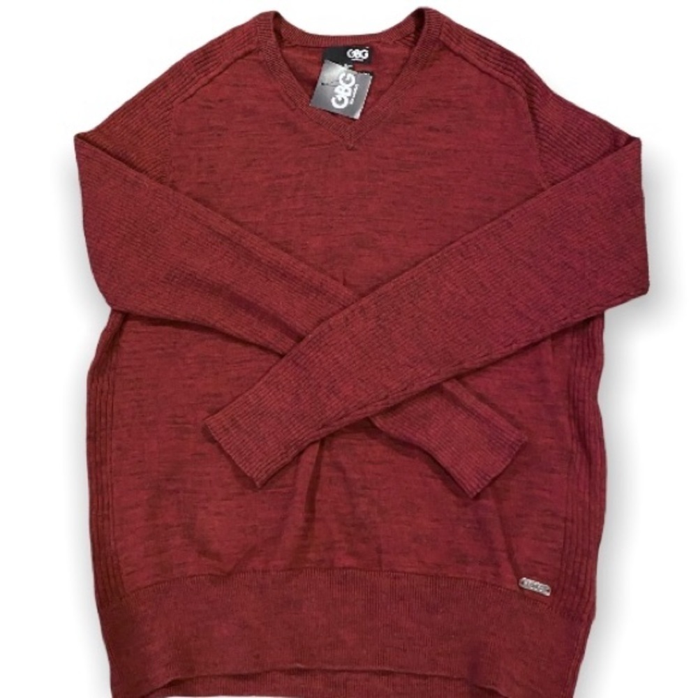 GBG Los Angeles NWT Sweater XL Red Premium Cotton Raul LS Crew Men’s Maroon New